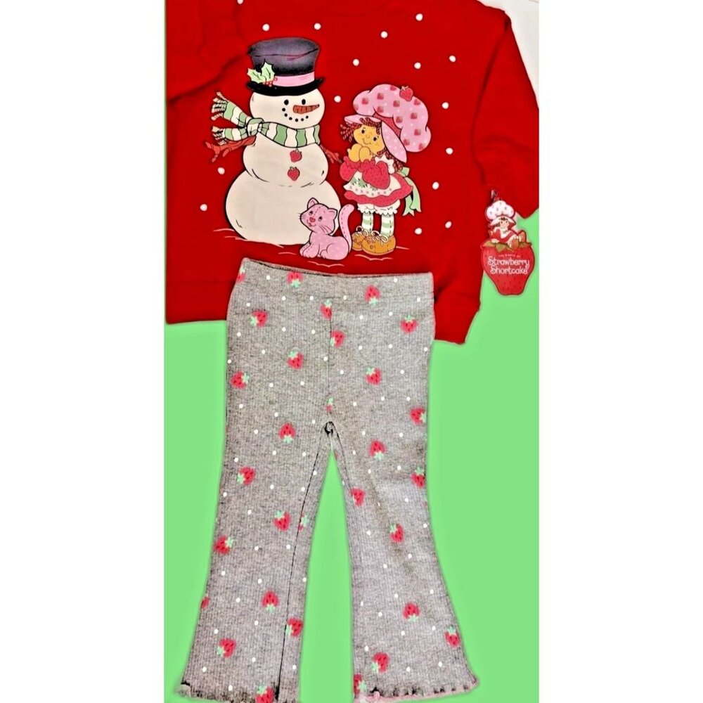 STRAWBERRY SHORTCAKE Outfit Sweatshirt Leggings TODDLER GIRL SIZE 5T NEW - Picture 4 of 8
